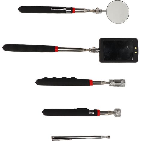Teleskop-Aufnahmewerkzeug, magnetischer Greifer, teleskopierbarer runder Inspektionsspiegel, quadratische LED, 15 lb, 8 lb, 1,5 lb Stange (1/5)