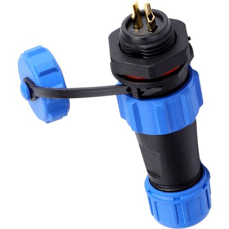 Connecteur étanche IP68 SP13 2 broches prise femelle et mâle en plastique pour câblage extérieur (1/5)