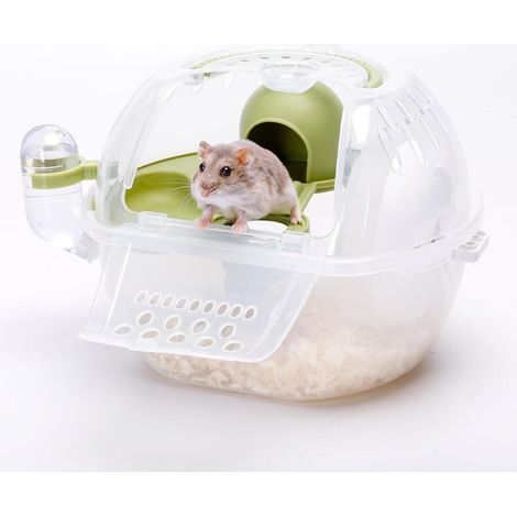 Vtizikl Cage de transport pour petits animaux, cage de transport portable pour hamsters, cage de transport pour lapins avec aérations et poignée confortable