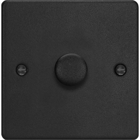 Varilight V-Pro 1-Gang 2-Way Push On/Off Rotary LED Dimmer 0-120W Matt Black