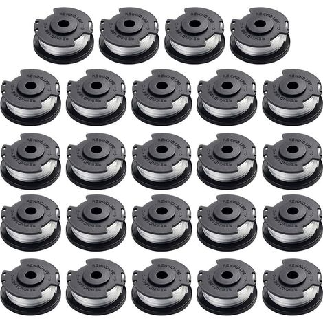 Bobine de fil de rechange en nylon pour GE CT 18/28 Li TC - Fil de jardin de 1,6 mm pour l'entretien de la pelouse - Lot de 24 bobines d'alimentation automatique de 5 m (1/5)