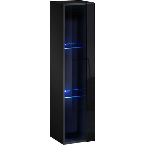 Vitrine Murale LED "Switch" 120cm Noir (1/4)
