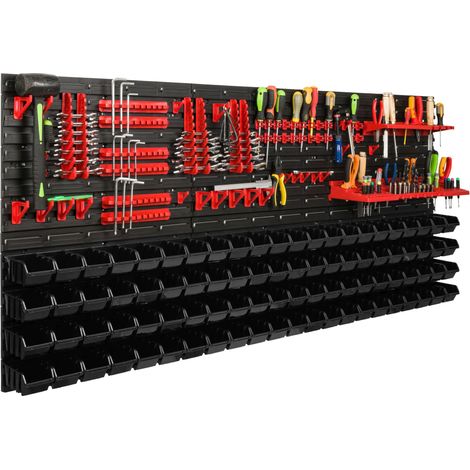 Werkstatt-Werkzeugbrett 172x78 cm +88 Ablagen