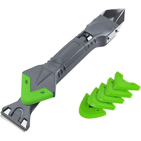 Outils de Calfeutrage en Silicone,5 en 1 Kit de Calfeutrage en Silicone, Grattoir Lisseur Joint Silicone, Dissolvant de Silicone, Kit Joint Silicone, Pour Cuisine, Salle de Bain-INHHUB (1/5)