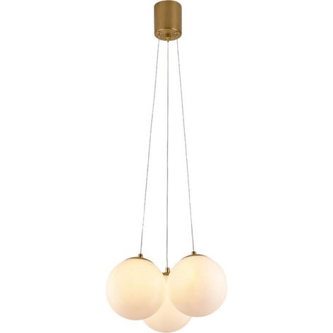 TrAdE Shop Traesio - Lampadario A Sospensione Bronzo Lampada Minimal Da Soffitto Con 3 Sfere Attacco G9 Lp-84-3 - (1/5)