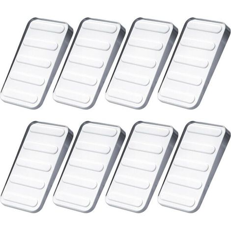 Lot de 8 cales en plastique - 5 x 3 cm - Transparentes - Antidérapantes - Pour sols, portes, fenêtres, verre, tables, armoires