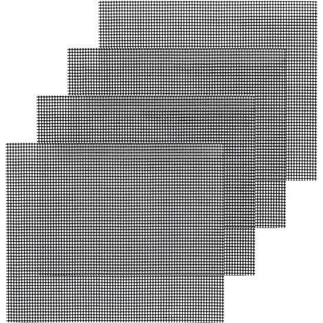 Ensemble de 5 filets de cuisson en fibre de verre, réutilisables et découpables, pour pique-niques, camping et grillades (noir).-AquaForge (1/4)