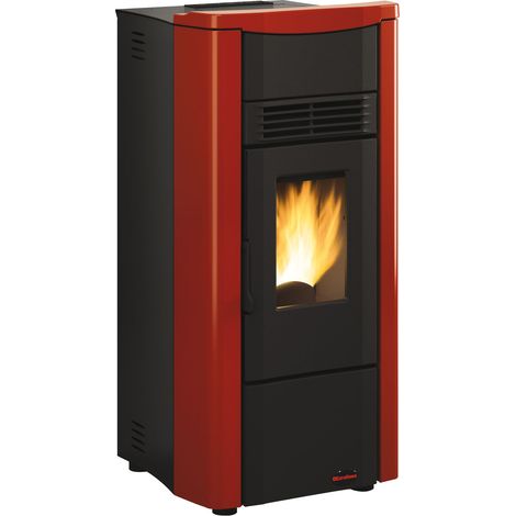 La Nordica Extraflame stufa a pellet Giusy Plus Evo 9,1 kW canalizzata rivestimento in acciaio bordeaux 230 m riscaldabili (1/5)