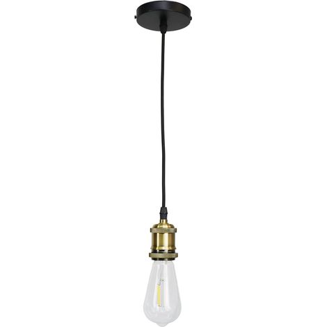 ZOLGINAH E27 Lustre Suspension Vintage Retro Culot de Lampe Edison Antique 110-250V Adaptateur de Douille Cuivre (Bronze doré) (1/4)