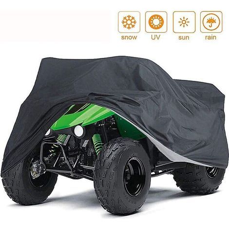 Outdoor ATV cover, waterproof, windproof, UV-resistant and dustproof, to protect your ATV in all weather conditions, suitable for most types of ATVs (Black) (1/5)