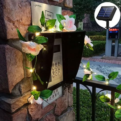 Guirlande Vigne Artificielle avec Lumières LED - 2 m 20 LED / 5 m 50 LED / 10 m 100 LED - Blanc Chaud - Pour Décoration Murale Chambre Jardin Bureau Mariage (1/3)
