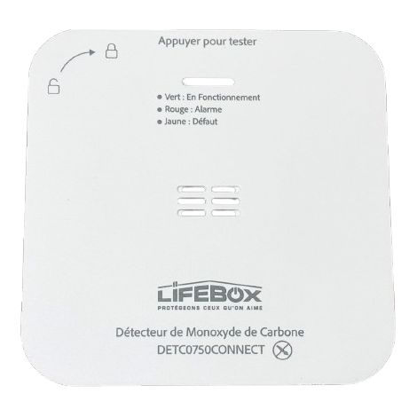 Détecteur de monoxyde de carbone, détecteur CO norme EN 50291 connecté durée de vie 10 ans (1/2)