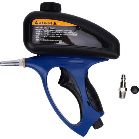 Sandstrahlpistole 90 PSI, 510 ml Fassungsvermögen, ZG1/4-Anschluss, verstellbares ergonomisches Design, tragbares Sandstrahlgerät. (1/5)