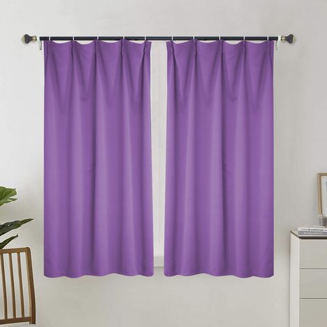Rideau occultant pour salon, rideau isolant thermique, rideau à œillets, adapté aux portes-fenêtres (2 pièces, 100 x 110 cm).