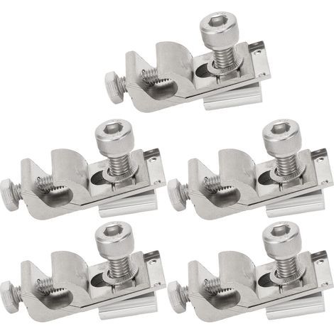 Lot de 5 morses de mise à la terre pour panneaux solaires, clips en métal pour système de fixation PV, colliers de câble et support de mise à la terre (1/3)
