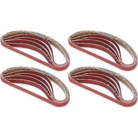 20 bandes abrasives de 330 x 10 mm, grain 100, pour ponceuse. (1/5)
