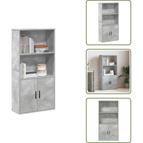 vidaXL Bibliothèque gris béton 60x24x120 cm bois d'ingénierie (1/5)
