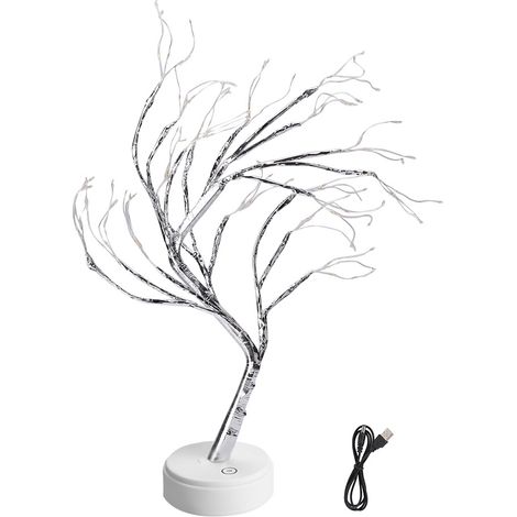 Lampe Arbre En Fil De Cuivre - Veilleuse Décorative À LED Vertes - Charge USB - Sans Piles - 108 LED - Pour Intérieur Et Fêtes (1/5)
