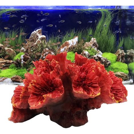 Deco Aquarium, Artificielle Deco Corails Aquarium Plante, Coraux Orange Décoration D'aquarium, pour Décoration Aquarium à Poissons, Aménagement Paysager, Balances D'aquarium (Orange) (1/5)