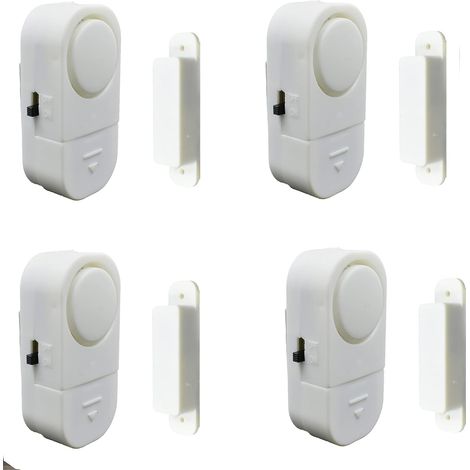 4 Packs Alarmes de Porte et de Fenêtre pour Sécurité des Enfants,Sécurité de Maison,Sécurité du Bureau,Capteurs Alarme Antivol Magnétiques,Alarmes de Porte et de Fenêtre,Piles Gratuites (1/5)