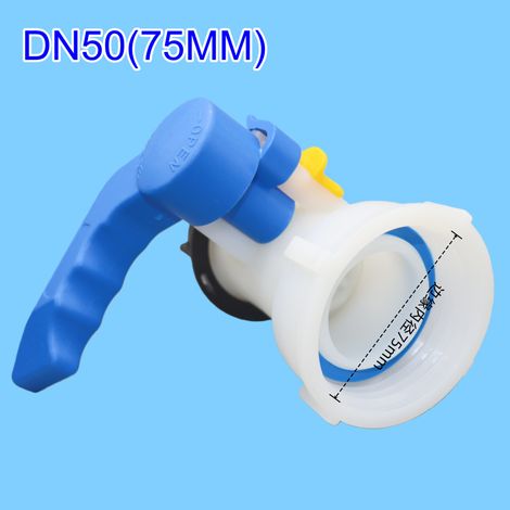 Vanne papillon monobloc DN50 75 mm pour cuve IBC 1000 L anti-acide et anti-base (1/4)