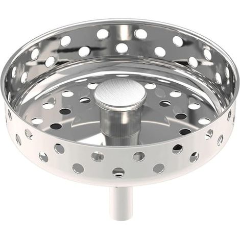 Fregadero de cocina con filtro de 80,5 mm, tapón de desagüe y tapón de sellado. (1/5)