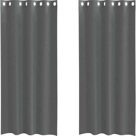 Maison Exclusive - Voile Vorhänge mit Ösen 2 Stk. Dunkelgrau 140x