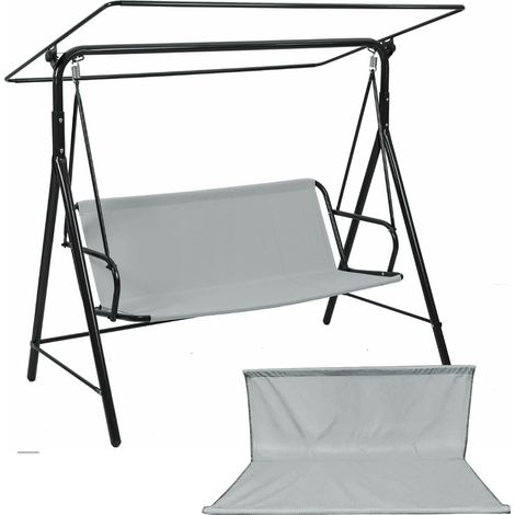 Housse de Siège de Balancelle, Toile de Balancelle Jardin, Imperméable Couverture de Siège Balançoire, Housse Coupe-Vent, de Rechange pour Chaise Extérieur (148x50x50cm, Gris) (1/5)