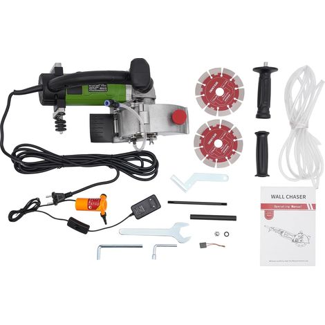 Fresa per scanalature a parete, fresa per scanalature elettrica da 1800 W e 220 V, macchina per scanalature in cemento per decorazioni/costruzioni domestiche, scanalature in marmo