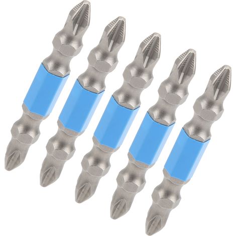 5 Stück 50 mm Doppelschraubendreherbits mit magnetischem PH2-Schraubendrehkopf für elektrische Handbohrmaschinen (1/5)