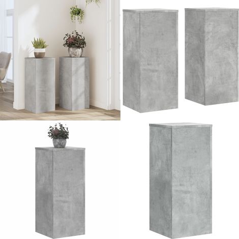 Pflanzenständer 2 Stk. Betongrau 30x30x70 cm Holzwerkstoff - Pflanzenständer - Blumenständer - Indoor Pflanzen - Wohnzimmerdeko - Wohnaccessoires - Home & Living (1/5)