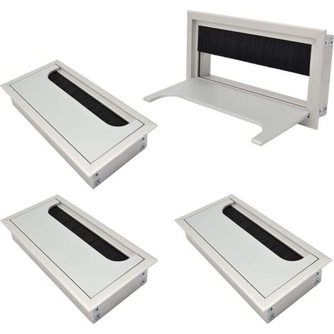 Passe-câbles table, rectangulaire, 159 x 80 mm, à encastrer, Aluminium, Anodisé mat (1/4)