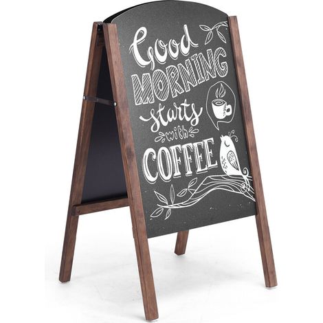 Chalkboard A-Board Double Sided Replaceable Blackboard 4 Writing Board Frame (1/5)