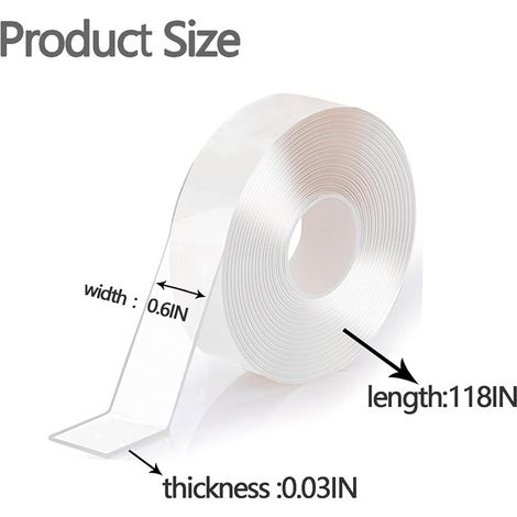 Lot de 5 mètres de ruban anti-blocage transparent pour barres de douche, compatible avec les barres en forme de U/I, élimine le bruit et protège le rail. (1/5)
