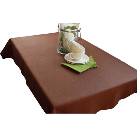 Braune, fleckenabweisende Tischdecke 140x220 cm, Tischdecken im Leinenstil für Küche, Esszimmer, Wohnzimmer