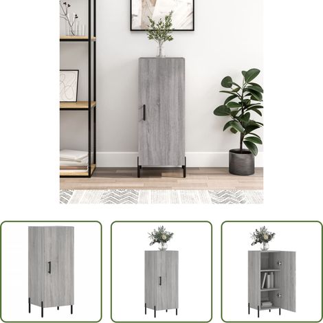 vidaXL Metallbeine -  Sideboard Grau Sonoma 34,5x34x90 cm Holzwerkstoff (1/5)