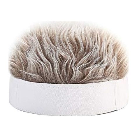 Peluca unisex de rock and roll - Para uso en exteriores - Estilo punk, blanco y café, talla única (1/5)