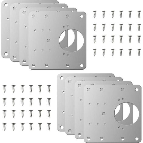 Pack Hinge Repair Plates, Kitchen Cabinet Hinge Repair Kit, Stainless Steel Door Hinge Mounting Plate Kit (1/5)