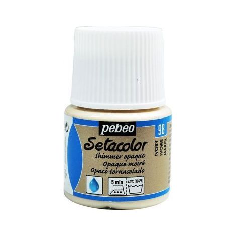 Peinture textile - Pébéo - Setacolor opaque moiré - Ivoire N°98 - 45ml - Couleurs vives et couvrantes