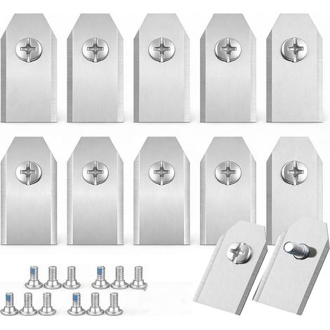 Lot de 12 Lame Robot Tondeuse, vis incluses - Lame de Rechange pour Tondeuse Longue durée Compatible, pour Tondeuses à Gazon Robot Compatible（35180.6mm）