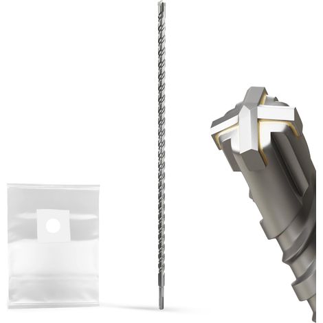 Foret à maçonnerie SDS Plus - 16 mm x 800 mm - Pointe croisée en carbure de tungstène - Pour mur, pierre, béton, brique (1/5)