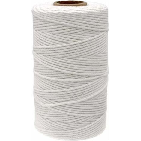 Corde Macramé en Coton Ficelle Blanche 2mm x 100M pour Travaux Manuels, Cuisine, Lier la Viande, Emballage (1/4)