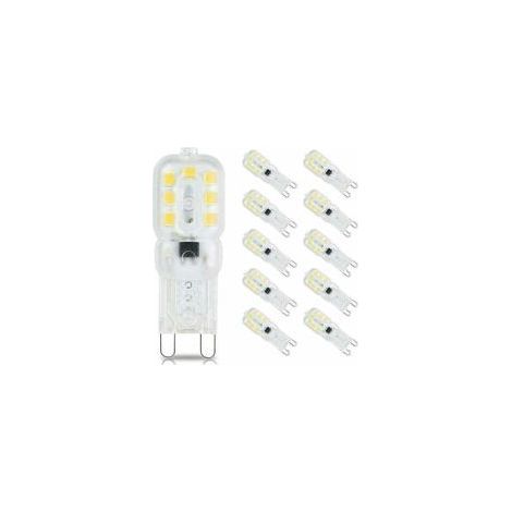10 G9 3W LED-Lampen, entspricht 33W Halogenlampen, 6000K Tageslichtweiß, flimmerfrei, nicht dimmbar, G9 Energiesparlampen (1/5)
