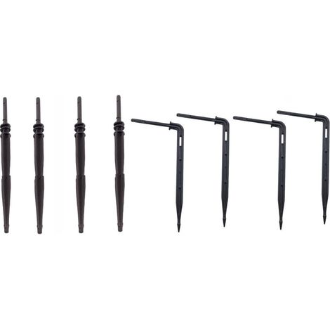 Lot de 70 goutte-à-goutte en forme de flèche, kit d'irrigation goutte-à-goutte, système d'irrigation de 10 à 12 cm, pour potager, jardin, serre (noir) (1/5)