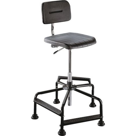 Arbeitsdrehstuhl mit Bodengleitern, Sitzhöhe 490 - 880 mm, Sitzfläche: Polster anthrazit