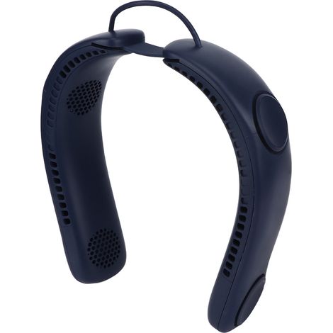 4-Blatt-Nackenventilator, faltbar, tragbar, USB-aufladbar (mit eingebautem Akku) – Blau (1/5)