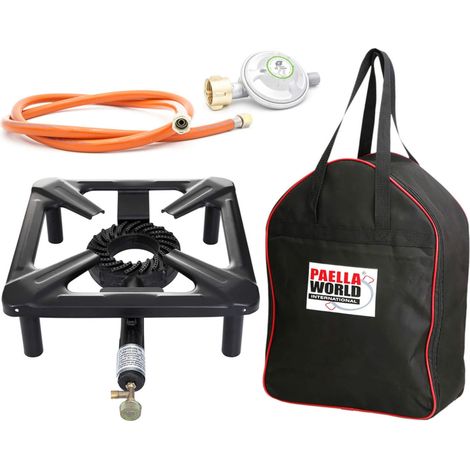 Paella World Hockerkocher-Set groß 40x40x11 cm mit Tasche und Gasanschluss ohne Zündsicherung (1/5)