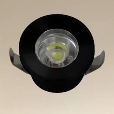 TrAdE Shop Traesio - Faretto 1w Led Incasso A Soffitto Ip20 Nero Mini Spot Segnapassi Luce Fredda 00281 - (1/4)