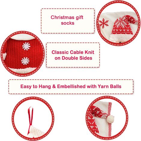 Chaussettes de Noël à suspendre à la cheminée pour les décorations de Noël en famille (1/3)