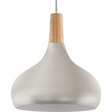 Lampe à suspension Sabinar 28cm en acier inoxydable avec bois marron - 901181